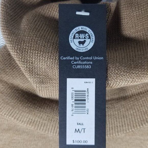 Banana Republic Merino Textured Turtleneck Sweater in Dark Camel Size M/T - NWT - Picture 6 of 8